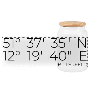 Coordonnées Bitterfeld - Boîte à biscuits avec couvercle en bois - blanc - Devant