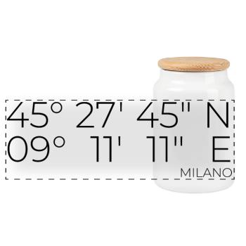 coordonnées Milano, Italie - Boîte à biscuits avec couvercle en bois - blanc - Devant