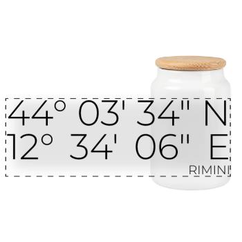 coordonnées Rimini, Italie - Boîte à biscuits avec couvercle en bois - blanc - Devant