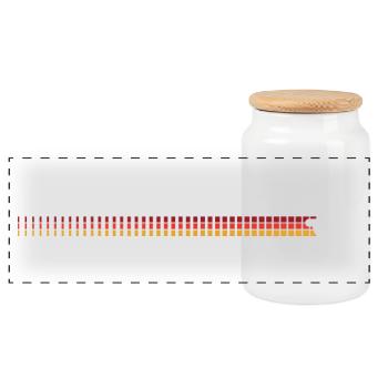 Rayures dégradées de coucher de soleil avec emblème de vélo - Boîte à biscuits avec couvercle en bois - blanc - Devant