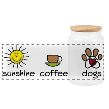 Fun designs for dog lovers - Panoramic Cookie Jar with Wooden Lid - white - Front