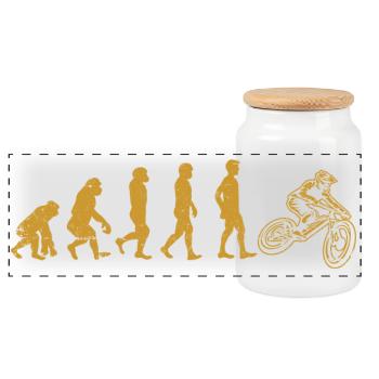 Evolution Moto Rider - Panorama Keksdose mit Holzdeckel - Weiß - Vorne