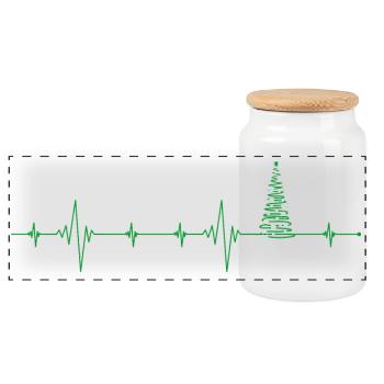 Arbre de Noël Pulsation Oeuvre - Boîte à biscuits avec couvercle en bois - blanc - Devant