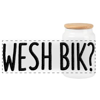 Wesh Bik Humour Arabe - Boîte à biscuits avec couvercle en bois - blanc - Devant