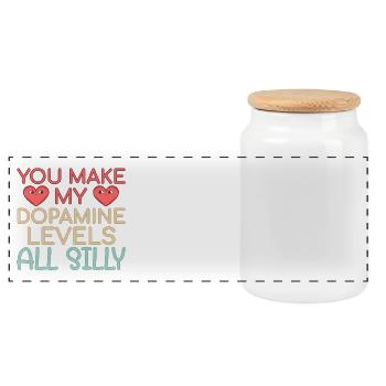 Pharmacy Valentine's Day Dopamine Levels - Panoramic Cookie Jar with Wooden Lid - white - Front