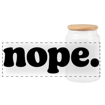 Nope Funny Mood Quote - Panoramic Cookie Jar with Wooden Lid - white - Front