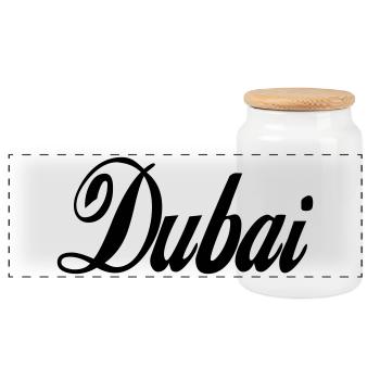 Dubai - couleur personnalisable - Boîte à biscuits avec couvercle en bois - blanc - Devant
