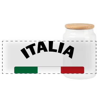 Italia - Boîte à biscuits avec couvercle en bois - blanc - Devant