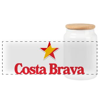 Stars of Spain - Costa Brava - Panorama Keksdose mit Holzdeckel - Weiß - Vorne