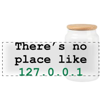there's no place like 127.0.0.1 - Boîte à biscuits avec couvercle en bois - blanc - Devant
