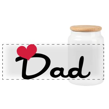 Dad - Panorama Keksdose mit Holzdeckel - Weiß - Vorne