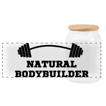 culturiste, musculation,fitness,entraînement,bête - Boîte à biscuits avec couvercle en bois - blanc - Devant