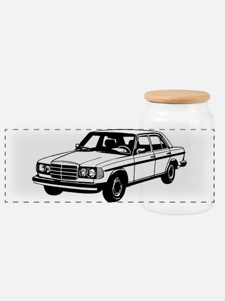 MB W123 , Youngtimer / Oldtimer ...(25) - Panorama Keksdose mit Holzdeckel - Weiß