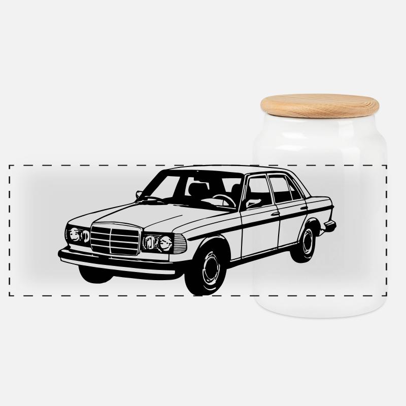 MB W123 , Youngtimer / Oldtimer ...(25) - Panorama Keksdose mit Holzdeckel - Weiß
