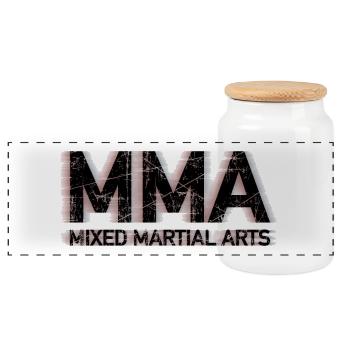 Mixed Martial Arts MMA - Boîte à biscuits avec couvercle en bois - blanc - Devant