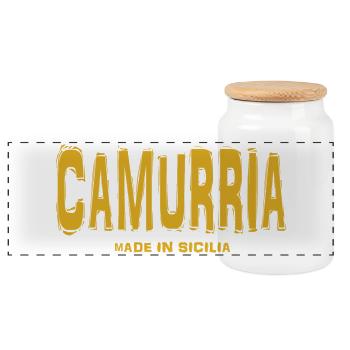 t-shirt camurria t-shirt Sicile Sicilien - Boîte à biscuits avec couvercle en bois - blanc - Devant