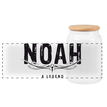 NOAH a Legend. - Panorama Keksdose mit Holzdeckel - Weiß - Vorne