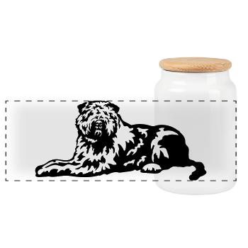 Bouvier de Flandres - Boîte à biscuits avec couvercle en bois - blanc - Devant
