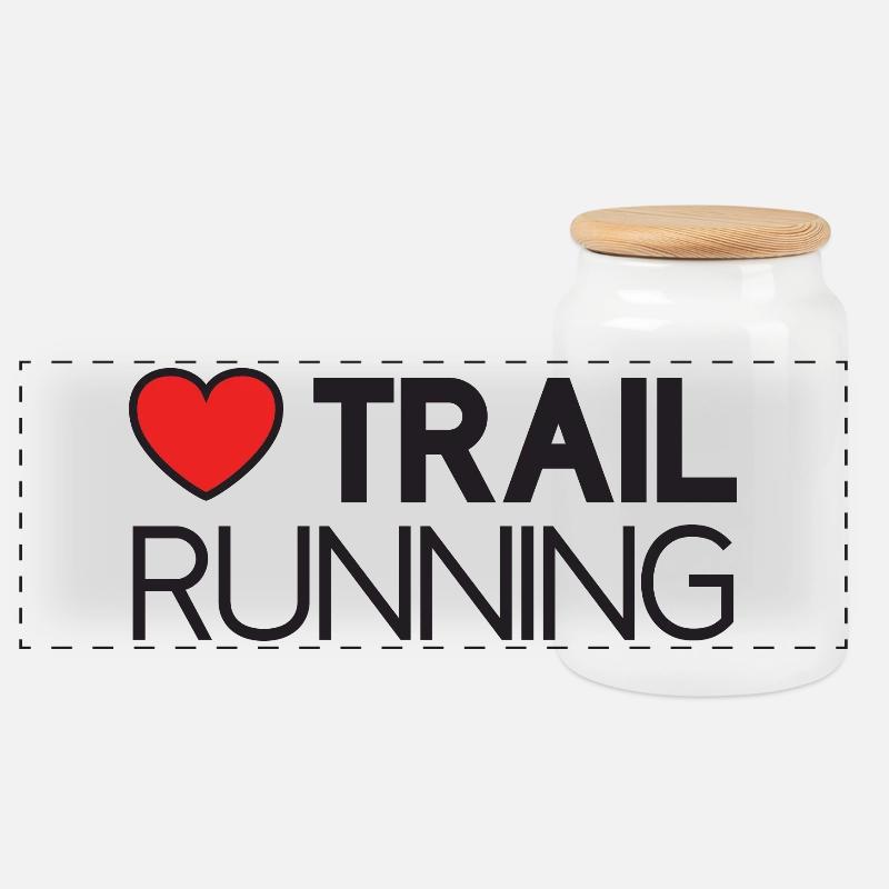 Ich liebe Trailrunning - Panorama Keksdose mit Holzdeckel - Weiß