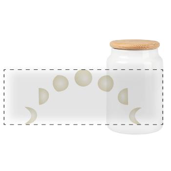 Moon phases Astronomy - Panoramic Cookie Jar with Wooden Lid - white - Front