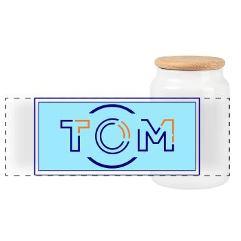 Tom - Panorama Keksdose mit Holzdeckel - Weiß - Vorne
