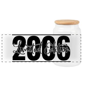 Limited Edition 2006 - Panoramic Cookie Jar with Wooden Lid - white - Front