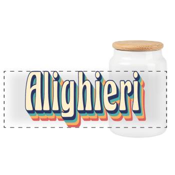 Alighieri Retro Vintage T-Shirt Gift T-Shirt - Panoramic Cookie Jar with Wooden Lid - white - Front