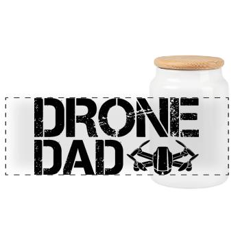 Drone papa dictons drôles symbole drone flyer - Boîte à biscuits avec couvercle en bois - blanc - Devant