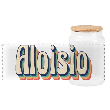 Vintage Retro Aloisio T-Shirt Gift T-Shirt - Panoramic Cookie Jar with Wooden Lid - white - Front