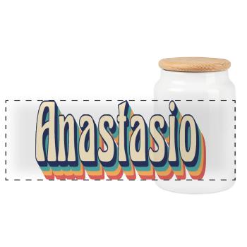 Anastasio t-shirt rétro vintage t-shirt cadeau - Boîte à biscuits avec couvercle en bois - blanc - Devant