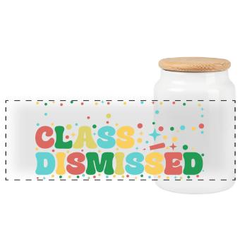 Class Dismissed: Colourful Fun - Panoramic Cookie Jar with Wooden Lid - white - Front