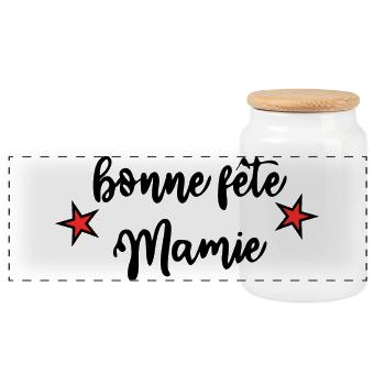 MAMAN. FÊTE DES MÈRES. BONNE FÊTE - Boîte à biscuits avec couvercle en bois - blanc - Devant