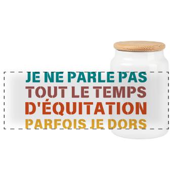 je ne parle pas que d equitation Retro - Boîte à biscuits avec couvercle en bois - blanc - Devant