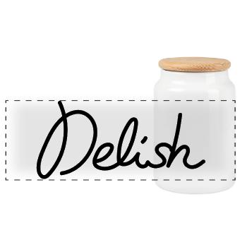 Delish – Stilvolles Foodie-Statement - Panorama Keksdose mit Holzdeckel - Weiß - Vorne