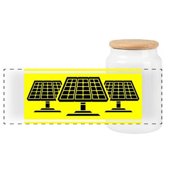 Panneaux solaires photovoltaïques - Boîte à biscuits avec couvercle en bois - blanc - Devant