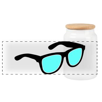 Glasses Sunglasses - Panoramic Cookie Jar with Wooden Lid - white - Front