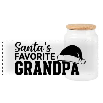 Santa's Favorite Grandpa - Panorama Keksdose mit Holzdeckel - Weiß - Vorne