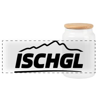 Ischgl - Création de souvenirs - Boîte à biscuits avec couvercle en bois - blanc - Devant