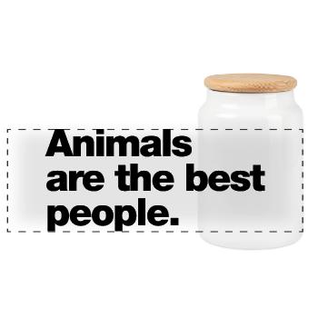 Les animaux sont les meilleures personnes - Boîte à biscuits avec couvercle en bois - blanc - Devant
