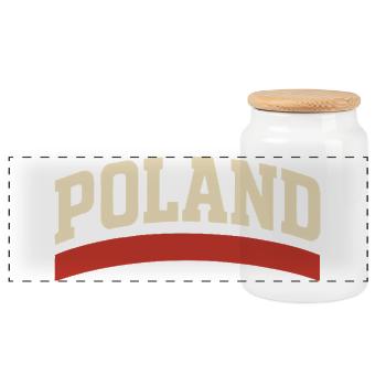 Typographie rétro polonaise - Boîte à biscuits avec couvercle en bois - blanc - Devant