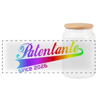 Patentante 2026, Patentante Hoodie, Tasche, Shirt - Panorama Keksdose mit Holzdeckel - Weiß - Vorne