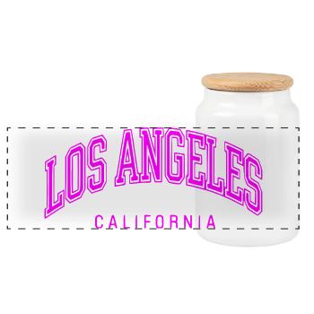Lettrage Neon Arch Los Angeles - Boîte à biscuits avec couvercle en bois - blanc - Devant