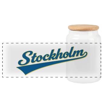 Ich habe mich in Stockholm verlaufen und es geliebt, Schwedische Stadt - Panorama Keksdose mit Holzdeckel - Weiß - Vorne