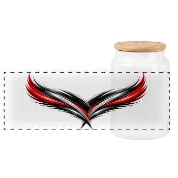 Style sportif du maillot Effet symétrique - Boîte à biscuits avec couvercle en bois - blanc - Devant