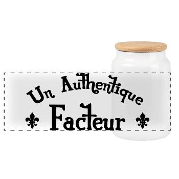 Un authentique facteur lettrage vintage - Boîte à biscuits avec couvercle en bois - blanc - Devant