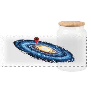 Milchstraßen-Ortsstift Weltraumgalaxie - Panorama Keksdose mit Holzdeckel - Weiß - Vorne