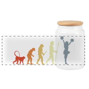 Vintage Cheerleader Evolution - Panorama Keksdose mit Holzdeckel - Weiß - Vorne