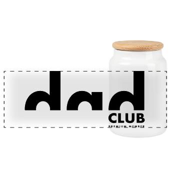 Dad Club Premium Member | Vater | Vatertag - Panorama Keksdose mit Holzdeckel - Weiß - Vorne