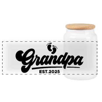 Papy 2025 - Boîte à biscuits avec couvercle en bois - blanc - Devant