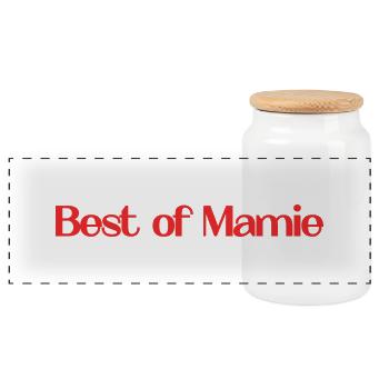 GRANNY. MOTHER's DAY. HAPPY BIRTHDAY GRANNY. I LOVE YOU - Panoramic Cookie Jar with Wooden Lid - white - Front